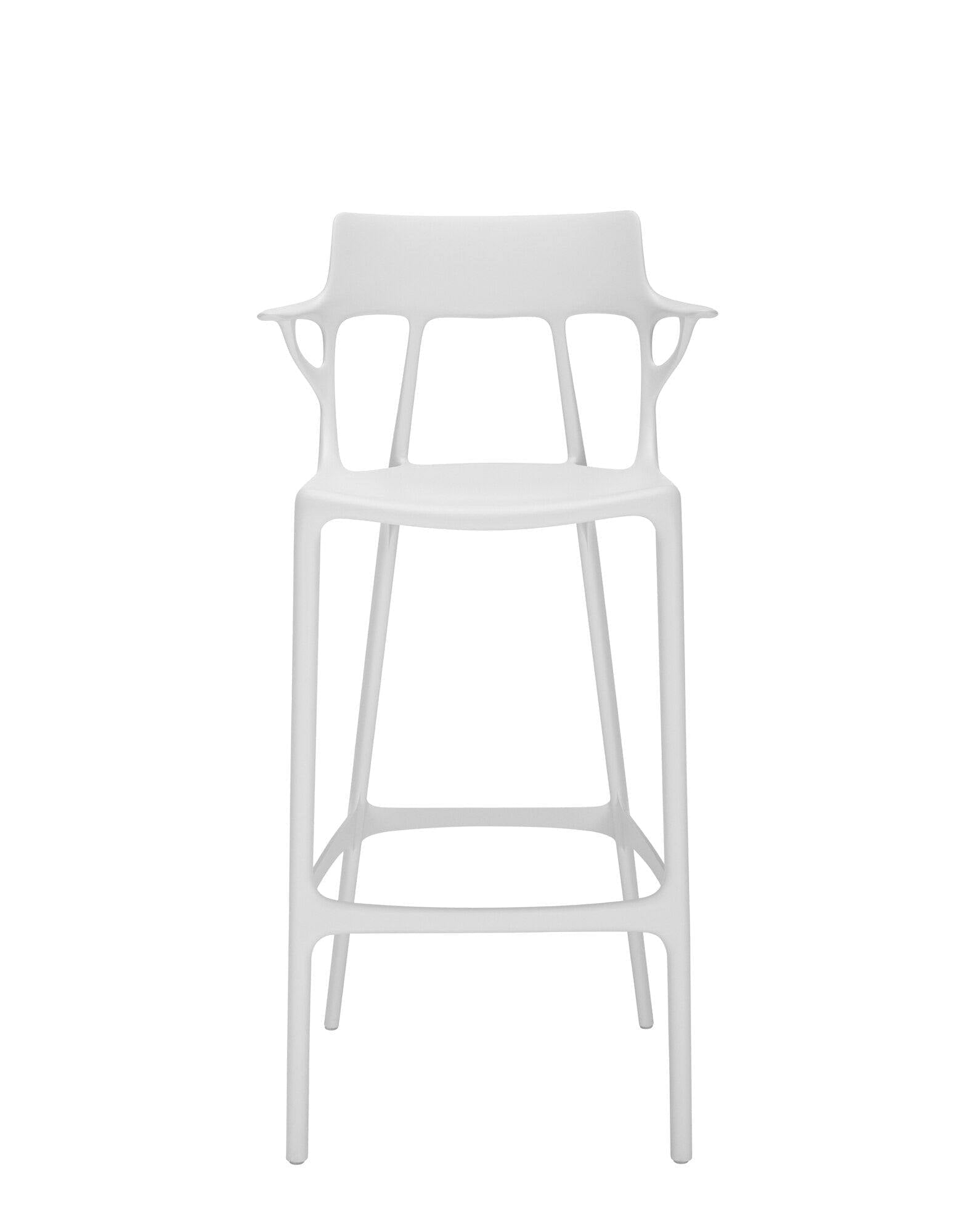 Chaise de bar A.I. stool recycled de Philippe Starck - Kartell-blanc-H 108 cm X L 55 cm-The Woods Gallery