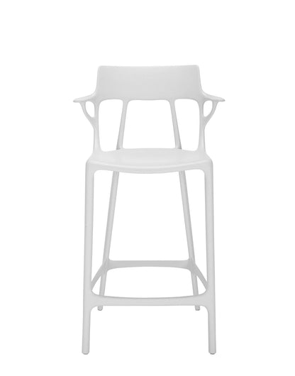 Chaise de bar A.I. stool recycled de Philippe Starck - Kartell-blanc-H 99 cm X L 55 cm-The Woods Gallery