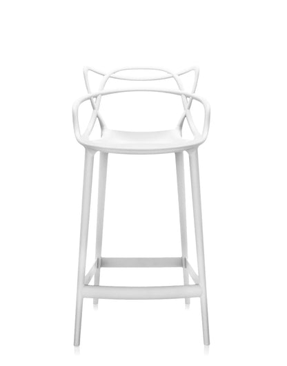 Chaise de bar Masters Stool de Philippe Starck & Eugeni Quitllet - Kartell-Blanc-H 99 cm X L 49 cm-The Woods Gallery