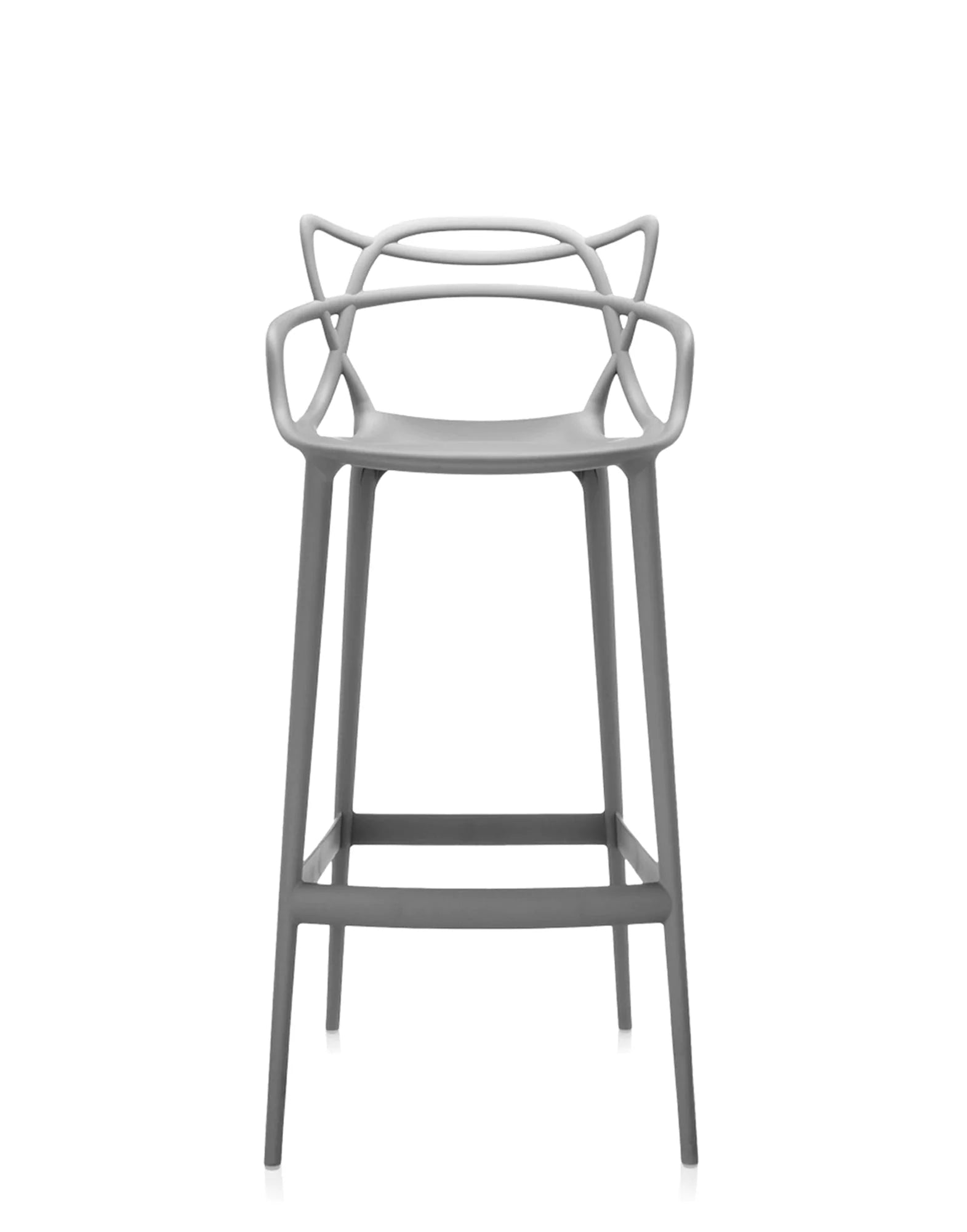 Chaise de bar Masters Stool de Philippe Starck & Eugeni Quitllet - Kartell-Gris-H 109 cm X L 49 cm-The Woods Gallery