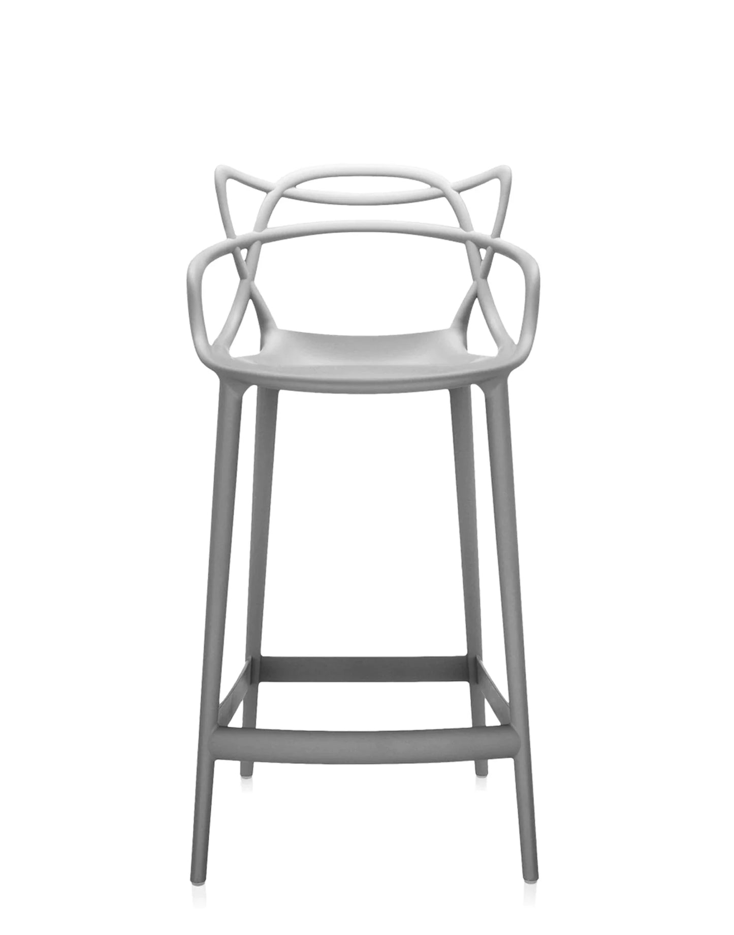 Chaise de bar Masters Stool de Philippe Starck & Eugeni Quitllet - Kartell-Gris-H 99 cm X L 49 cm-The Woods Gallery