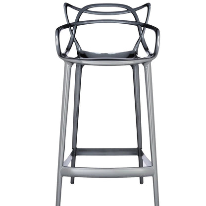 Chaise de bar Masters Stool de Philippe Starck & Eugeni Quitllet - Kartell-Titane (métallisé)-H 99 cm X L 49 cm-The Woods Gallery