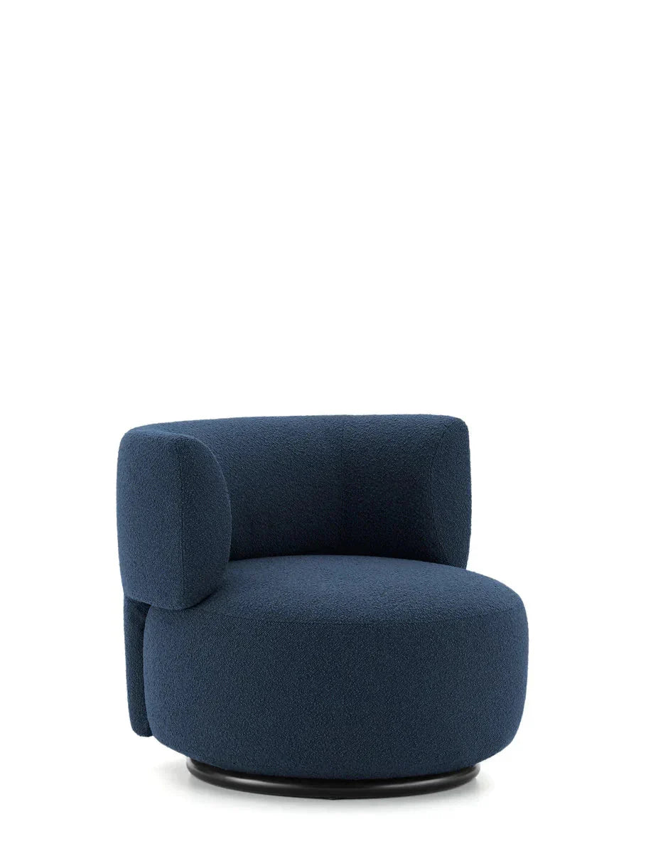 Fauteuil K-Wait tissu bouclé de Rodolfo Dordoni - Kartell-Bleu-The Woods Gallery