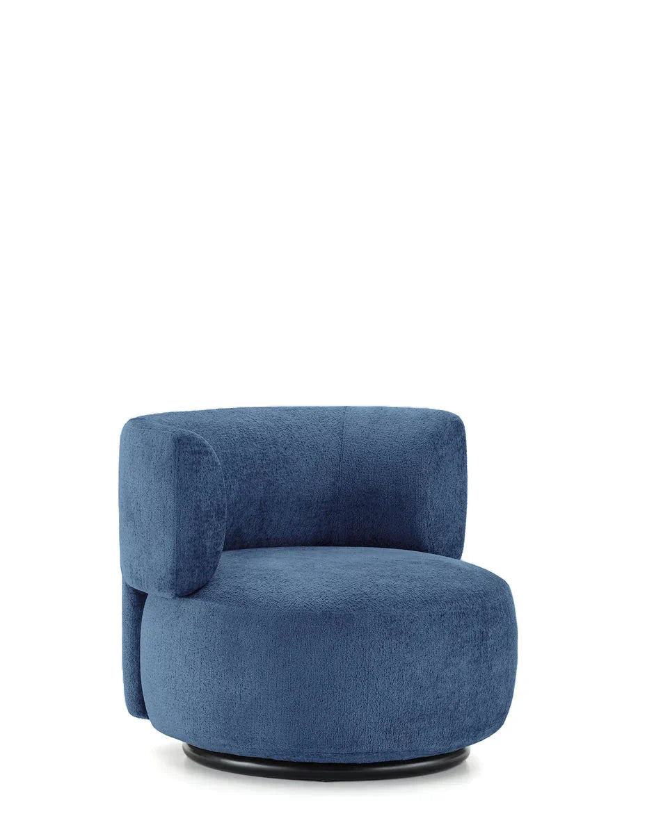 Fauteuil K-Wait tissu chenille de Rodolfo Dordoni - Kartell-Bleu-The Woods Gallery