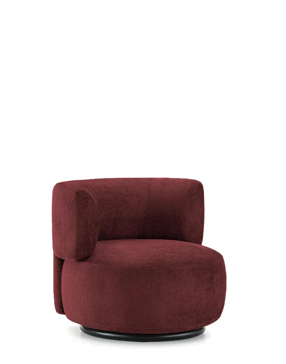 Fauteuil K-Wait tissu chenille de Rodolfo Dordoni - Kartell-Bordeaux-The Woods Gallery