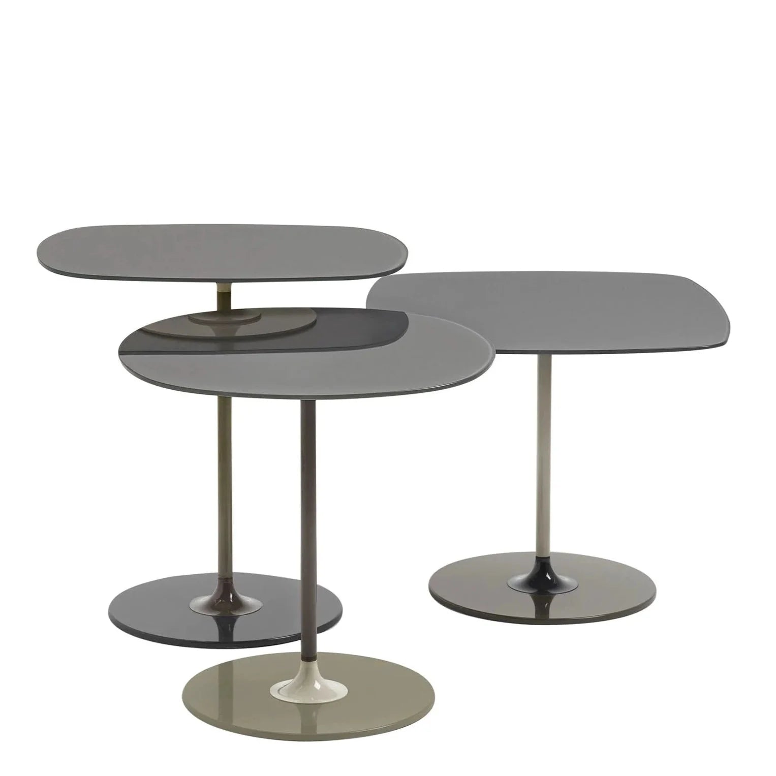 Lot de 3 tables d'appoint Thierry de Piero Lissoni - Kartell-Gris-The Woods Gallery