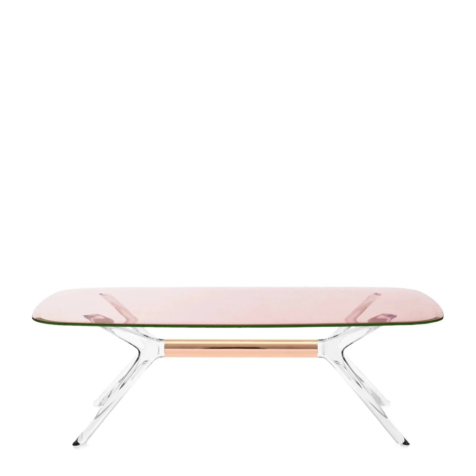 Table Blast de Philippe Starck - Kartell-Rose-Cristal - Détail Bronze-H 40 X L 130 cm-The Woods Gallery