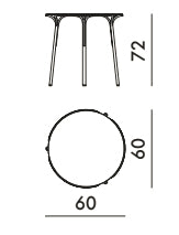 Table HiRay- Ludovica + Roberto Palomba Ø 60 - Kartell