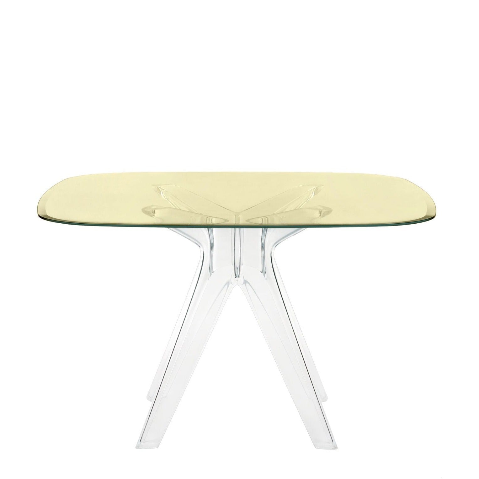 Table carrée Sir Gio de Philippe Starck Ø 120 - Kartell-Jaune-Transparent-The Woods Gallery